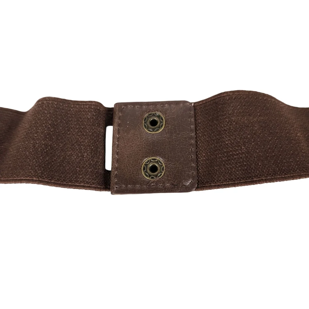 Fantasia Accessories Antique Brass Owl Brown Stretchy Boho Belt Womens Size L XL